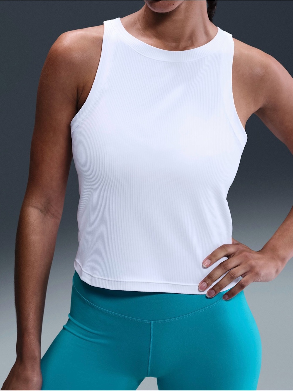 Nike Zenvy Rib Women's Dri-FIT Tank Top HF2765-100 White Size L